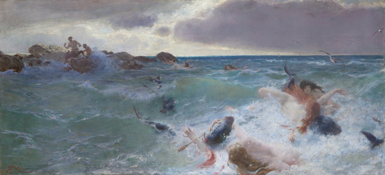 Kentaurernas hämnd, c.1890 av Benes Knupfer