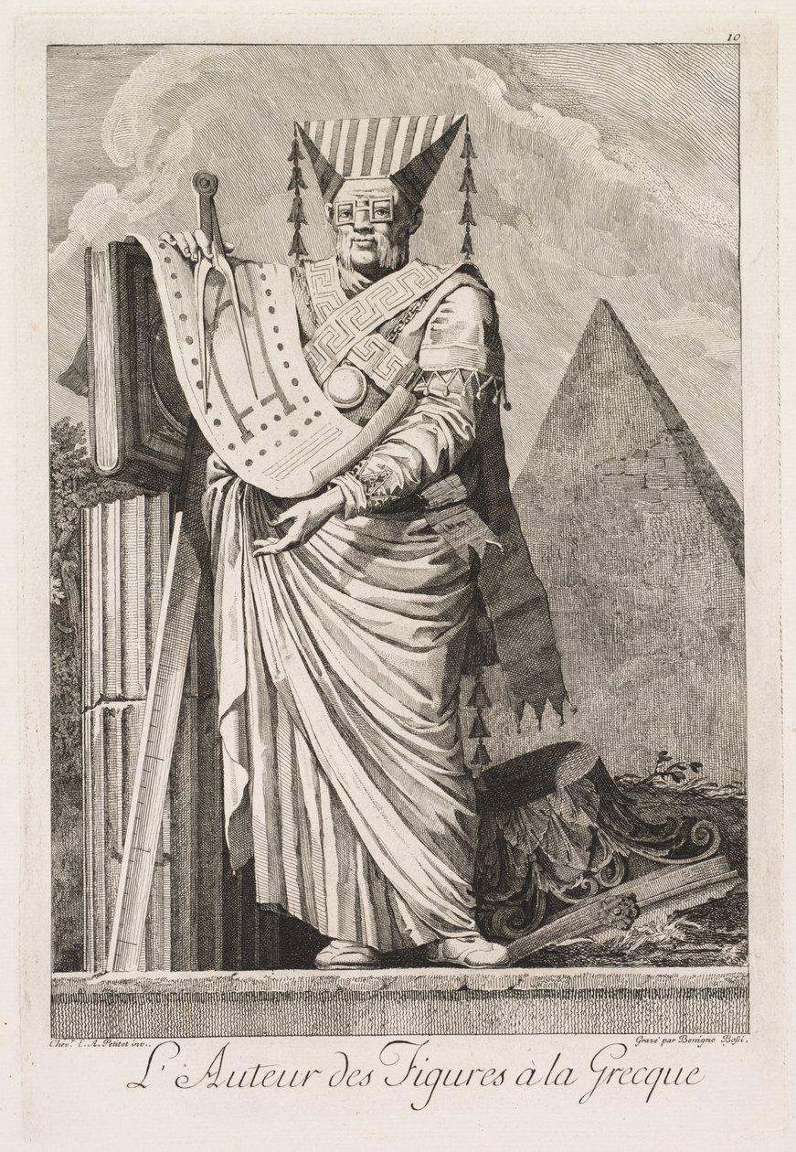Masquerade à la Grecque: The Author of Plate Greek Figures 10, 1771. av Benigno Bossi