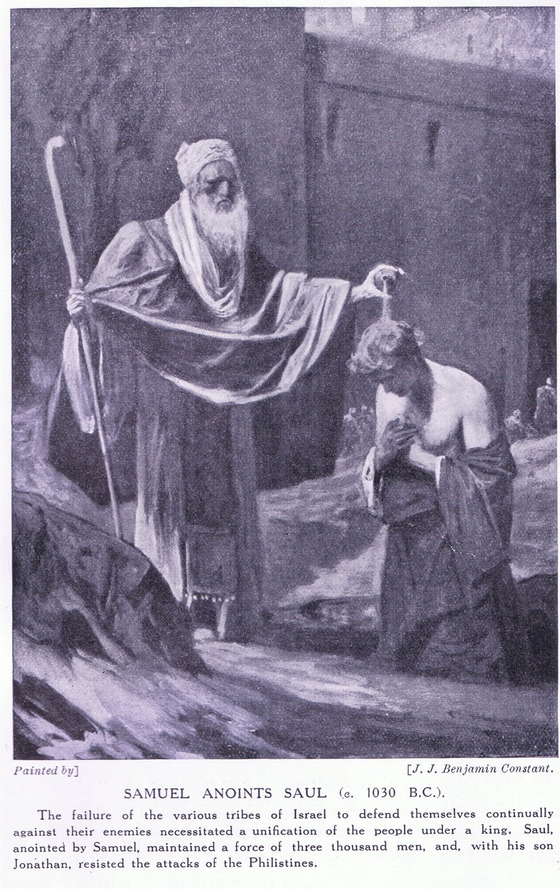 Samuel präster Saul cirka 130 f.Kr. av Jean Joseph Benjamin Constant