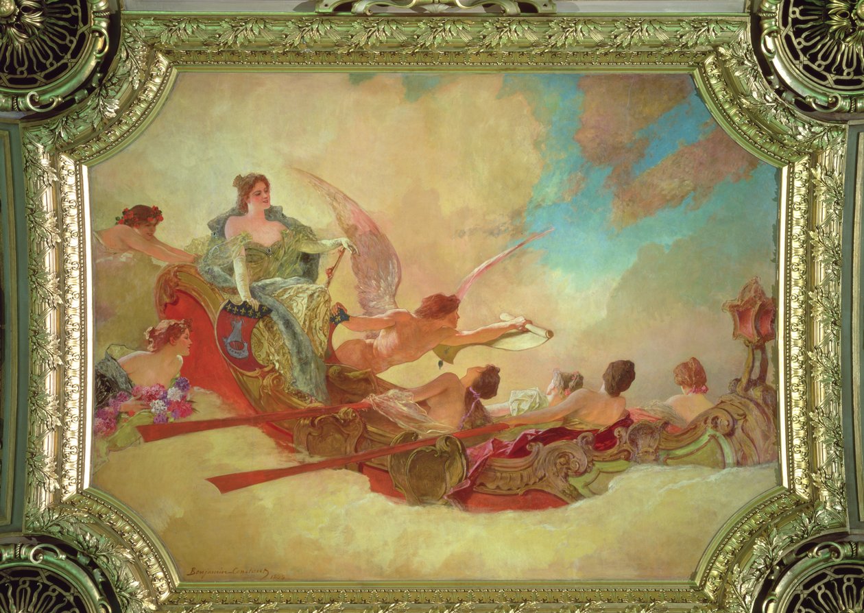 Staden Paris bjuder in världen att delta i sina festivaler, 1895 (panel) av Jean Joseph Benjamin Constant