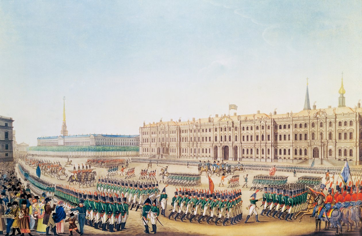 Utsikt över paraden och det kejserliga palatset i St.Petersburg av Benjamin Patersson