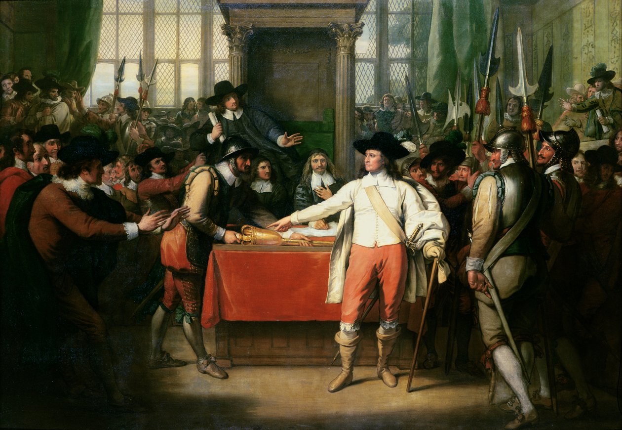 Cromwell upplöser det långa parlamentet av Benjamin West