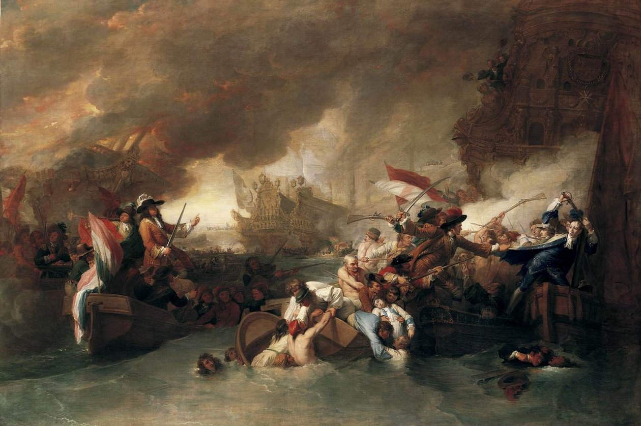 English: The Battle of La Hogue av Benjamin West