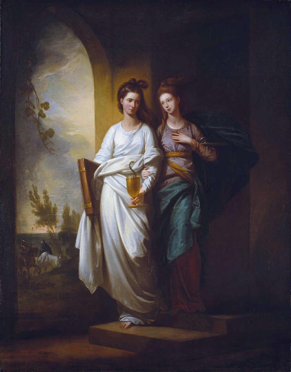Fidelia and Speranza (Faith and Hope) av Benjamin West