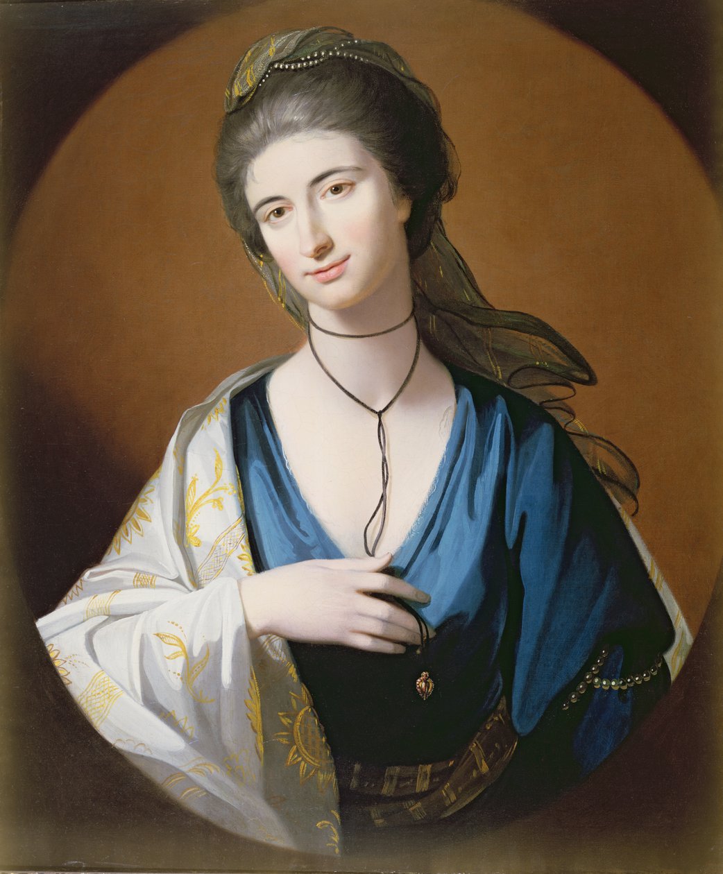 Mrs. Fall (en i ett par med man) av Benjamin West
