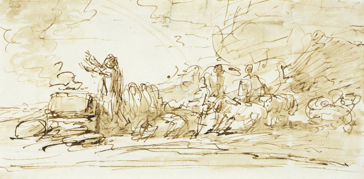 Noa Ositaulaga, atonu o le 1797-1801 (peni, vaitusi, ma sepia fufuluina i pepa) av Benjamin West