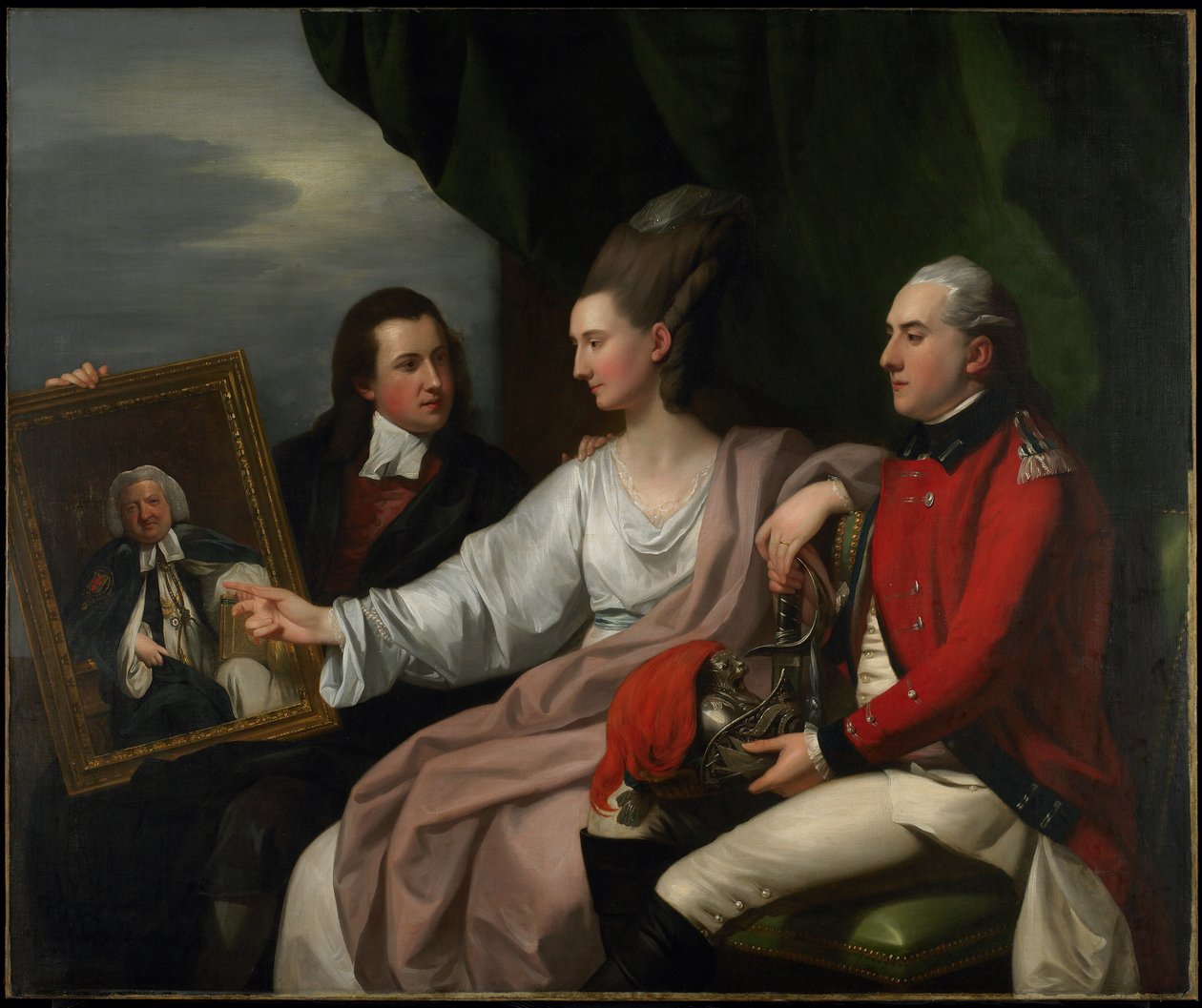 Porträttgrupp av familjen Drummond, Peter Auriol Drummond, Mary Bridget Milnes Drummond) och George William Drummond, 1776 av Benjamin West