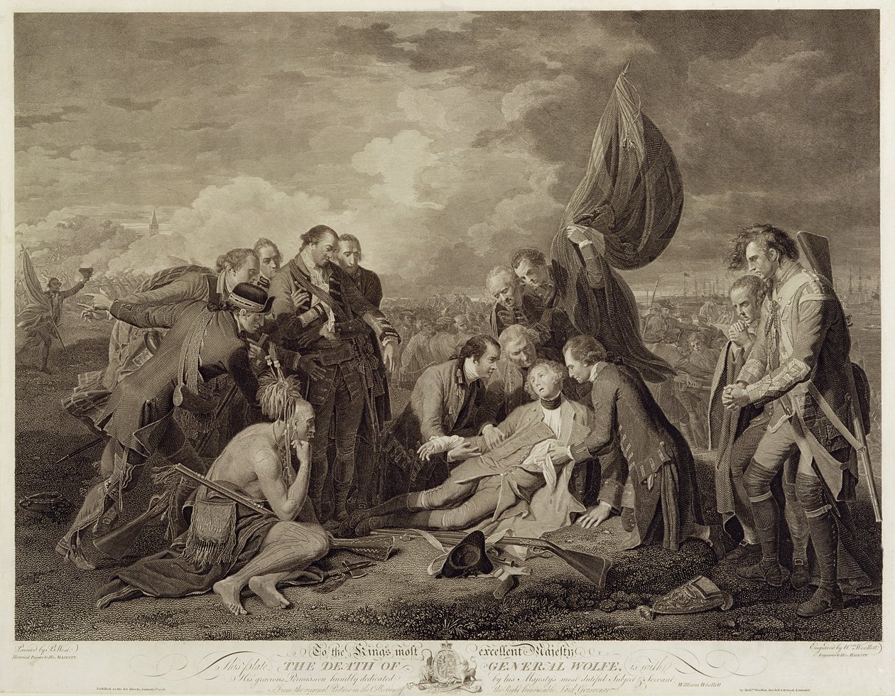 The Death of General Wolfe (1727-59), graverad av William Woollett (1735-85) c.1776 av Benjamin West