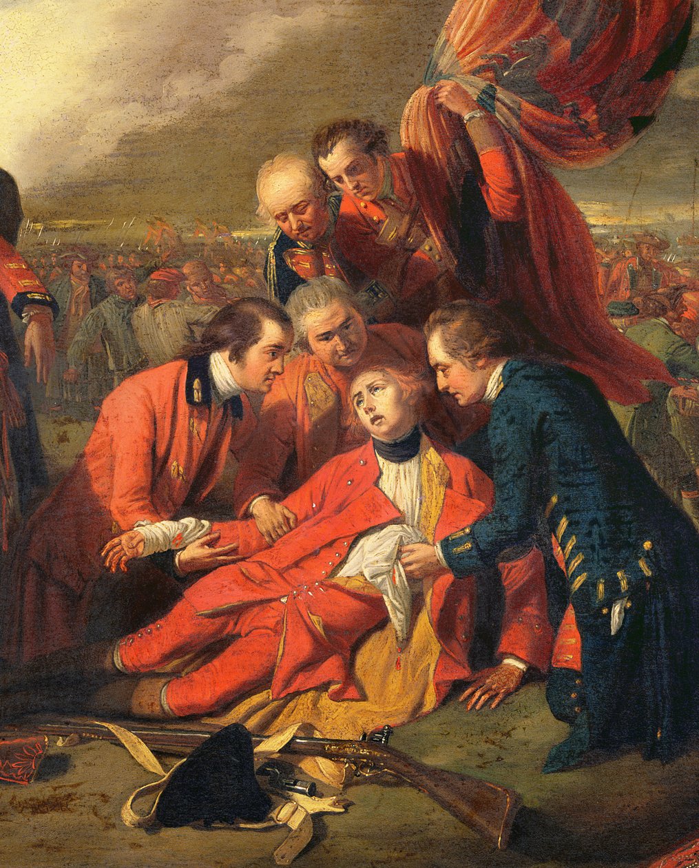 General Wolfes död 1727-59, ca 1771 olja på panel detalj av 153197 av Benjamin West