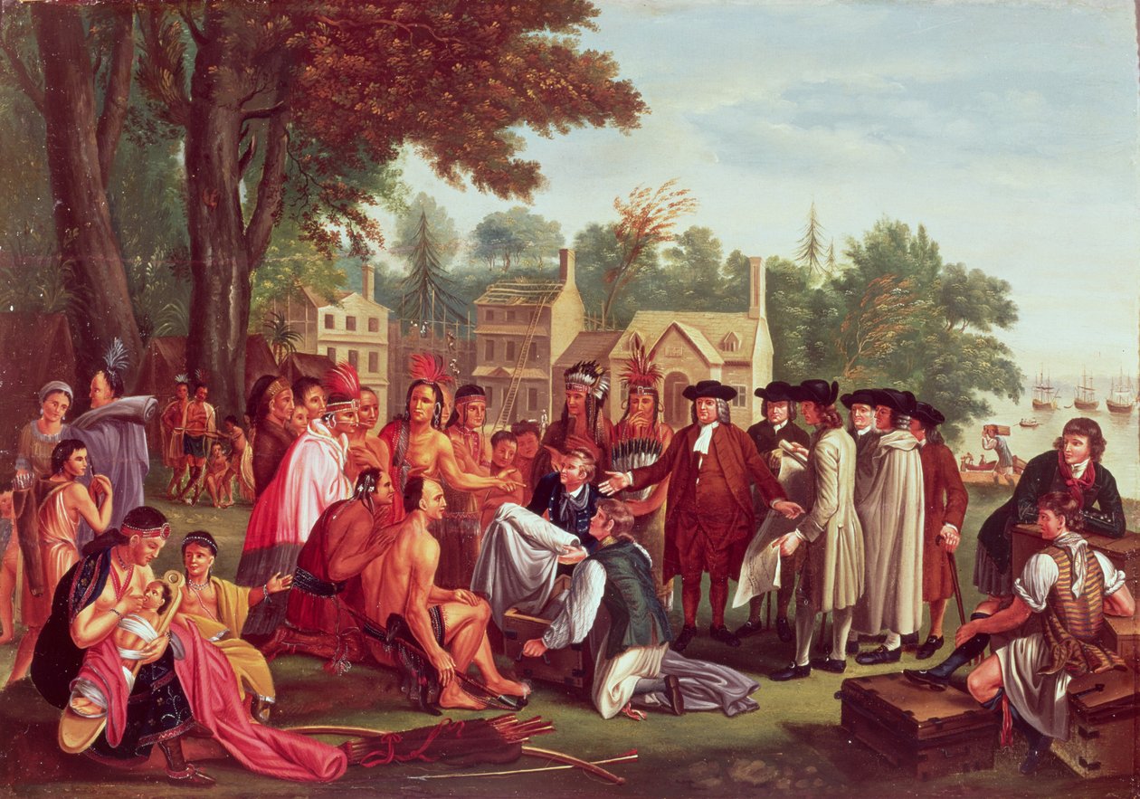 William Penns fördrag med indianerna 1683 av Benjamin West