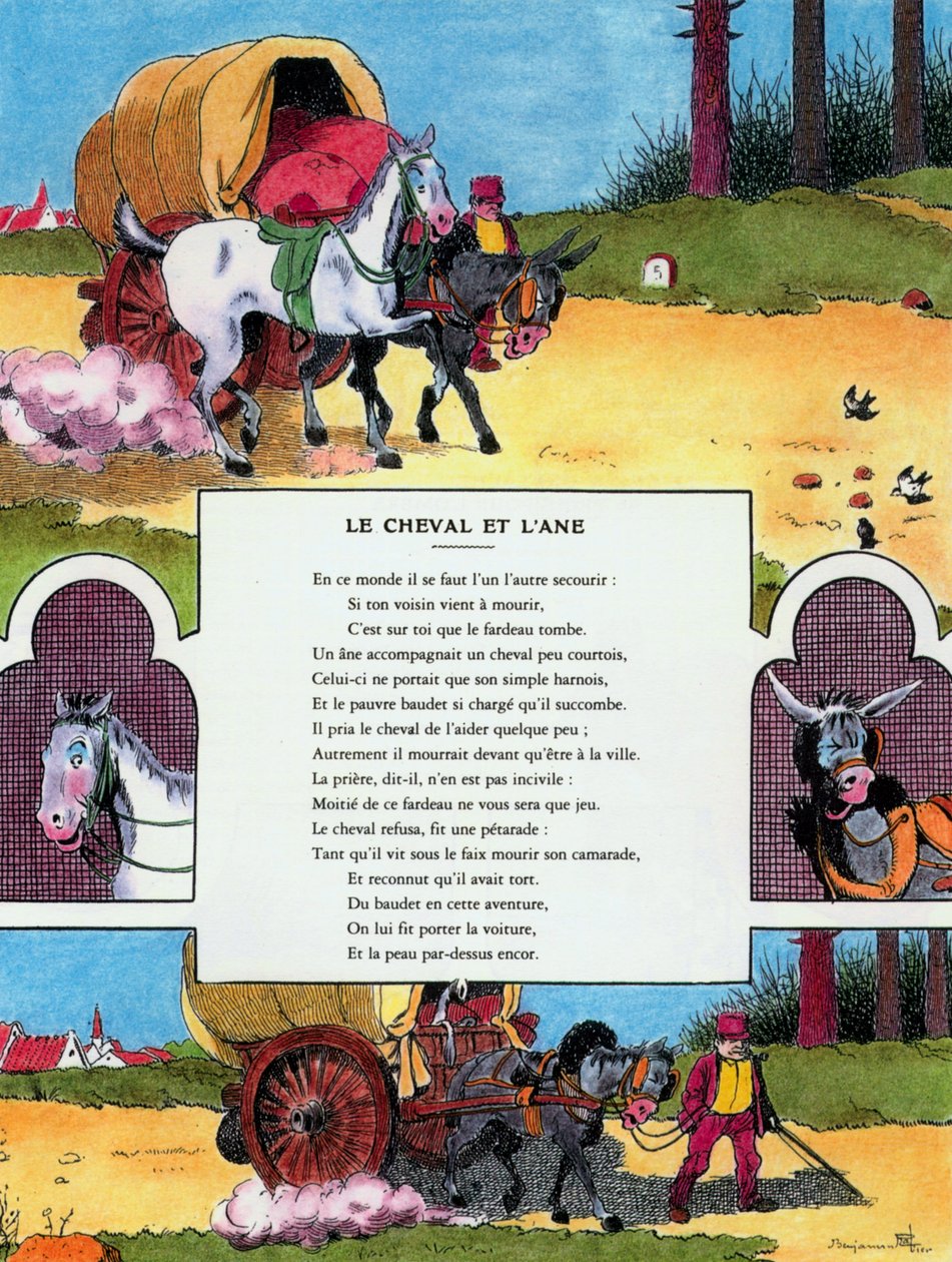 Hästen och åsnan, illustration från 