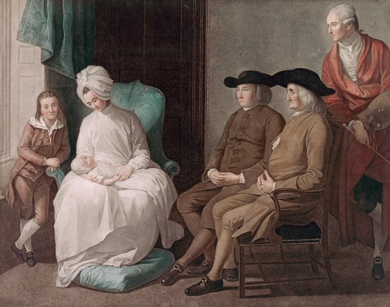 Mr West and Family av G.S och J.G Facius, tryckt i London av John Boydell av Benjamin (after) West
