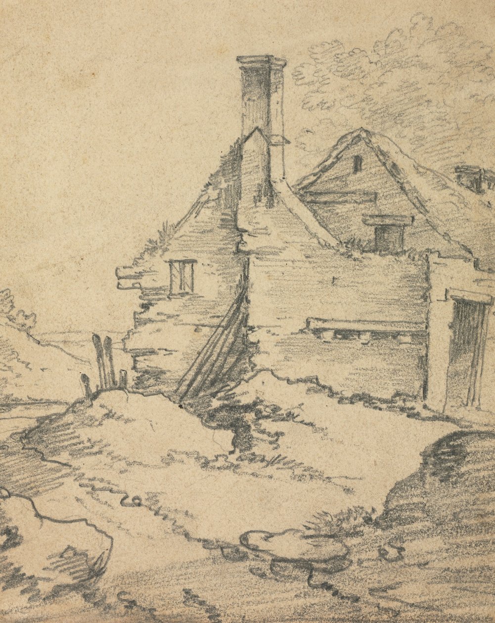 Hus i ett landskap. av Benjamin Barker