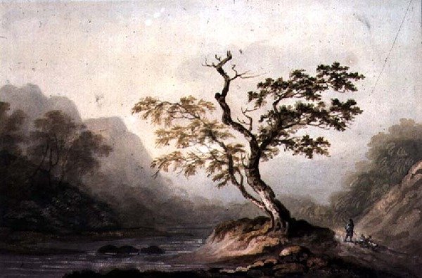 Landskap med flod och berg av Benjamin Barker