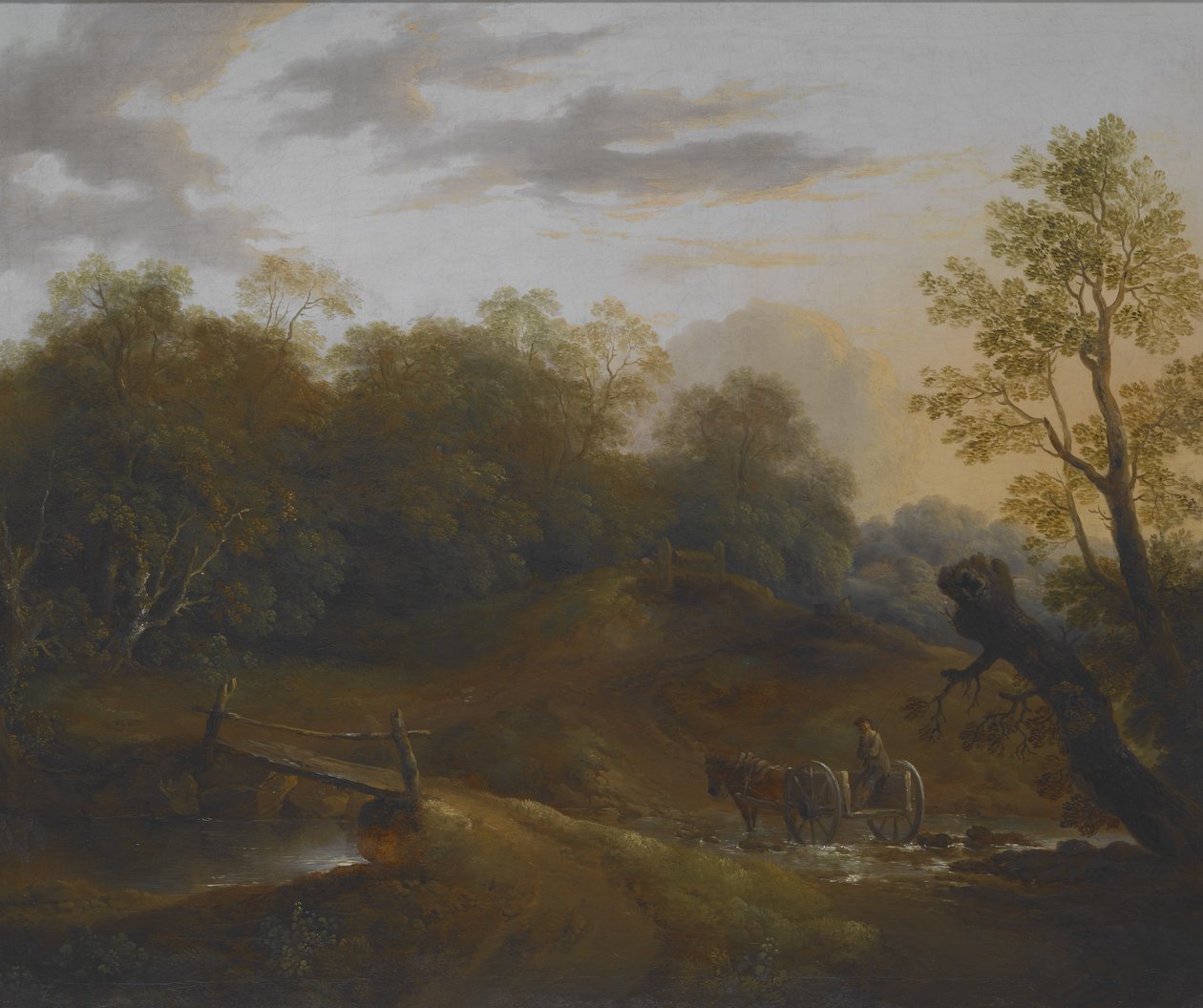 Pony Cart Crossing a Woodland Brook, c.1815 (olja på duk) av Benjamin Barker
