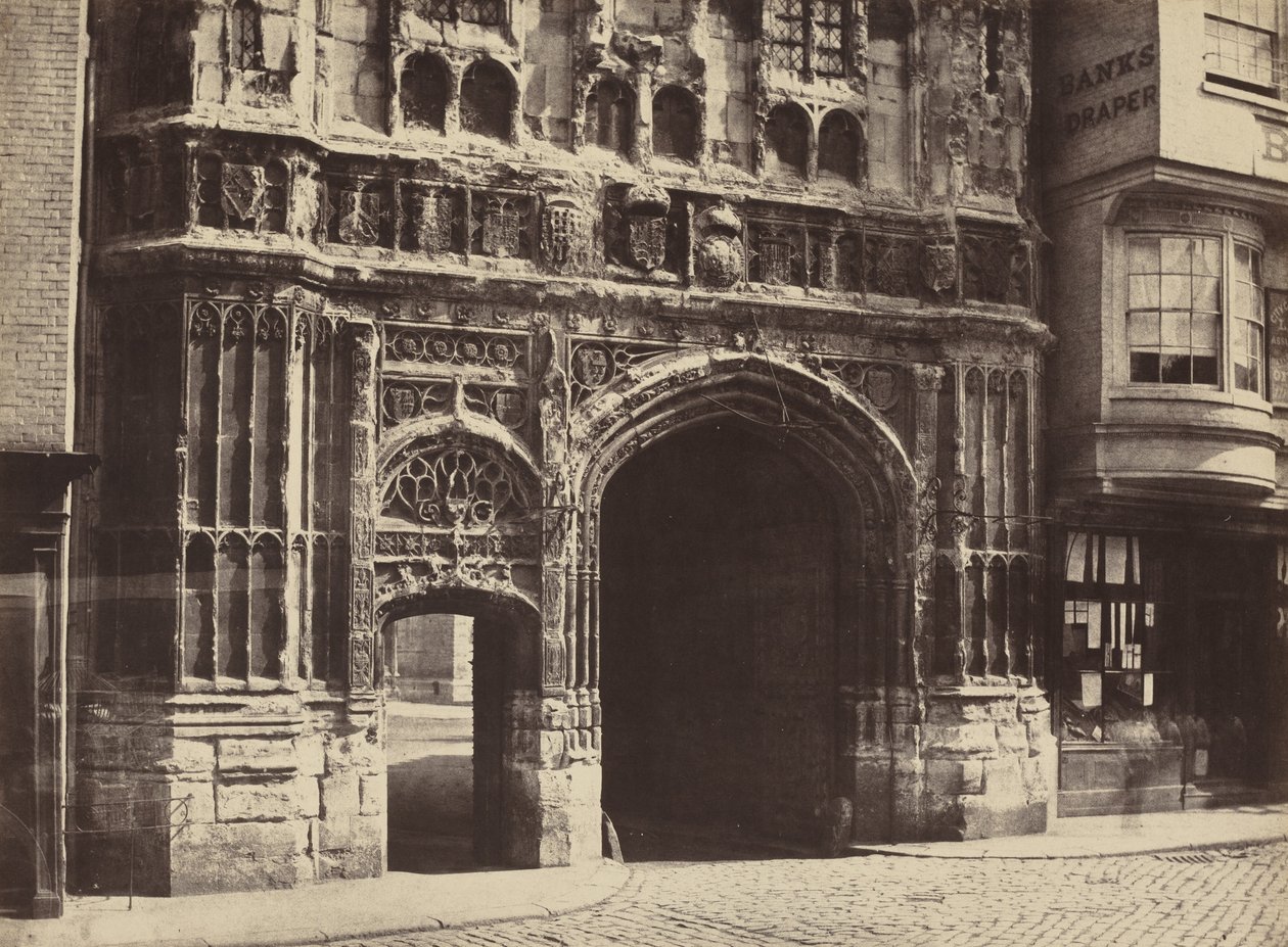 Christchurch Gateway, Canterbury,1854, tryckt 1857 (foto) av Benjamin Brecknell Turner