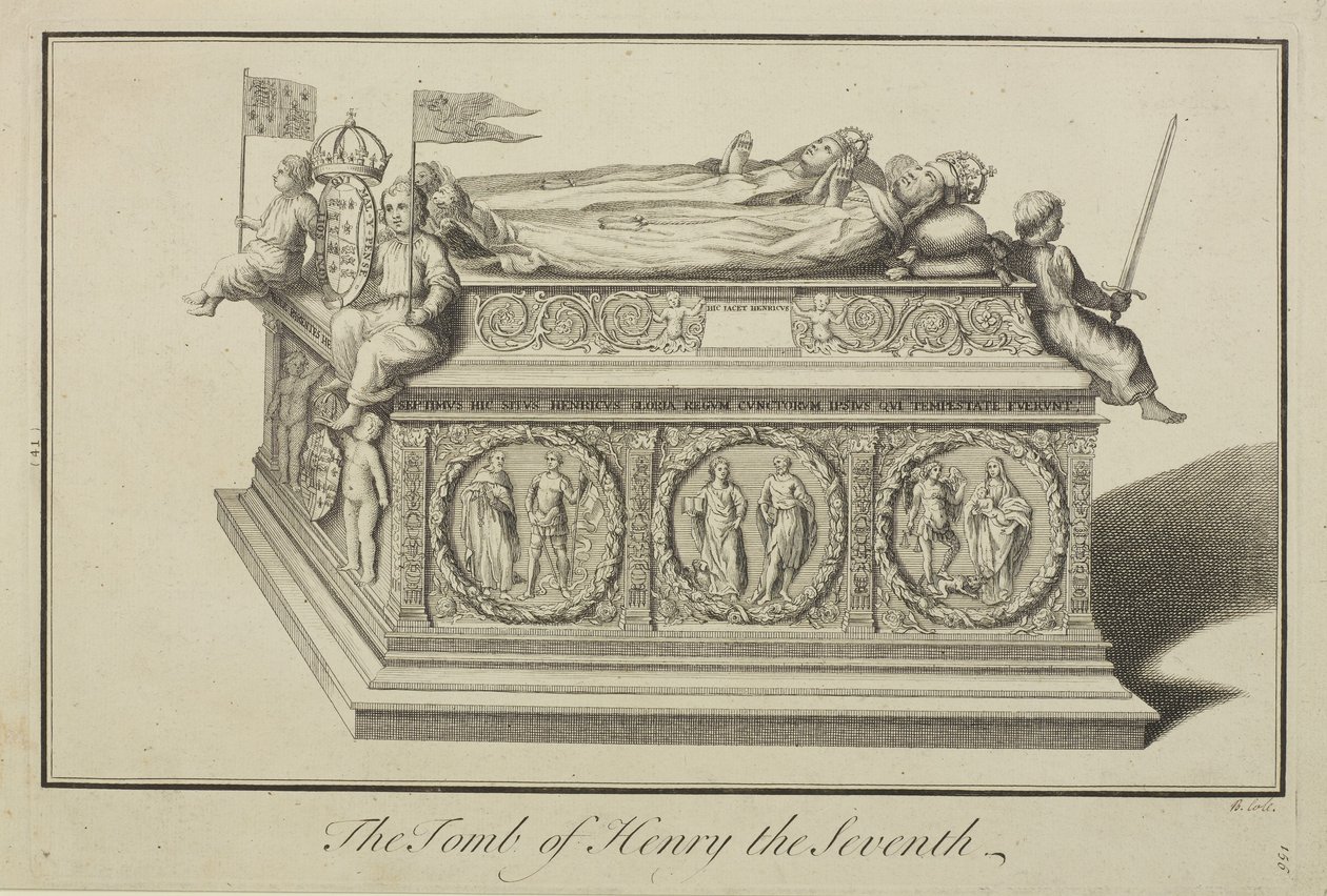 Utsikt över Henrik VII:s och drottning Elizabeths grav i kungens kapell i Westminster Abbey av Benjamin Cole