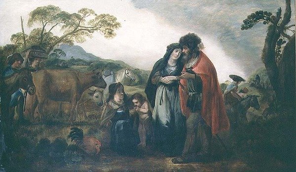 Laban och Rebecca (panel) av Benjamin Gerritsz. (after) Cuyp