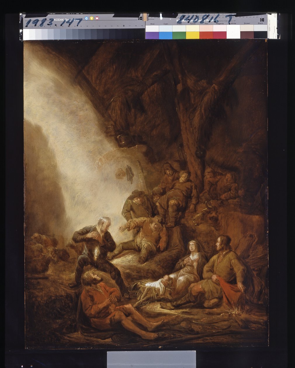 Tillbedjan av herdarna (olja på trä) av Benjamin Gerritsz. Cuyp