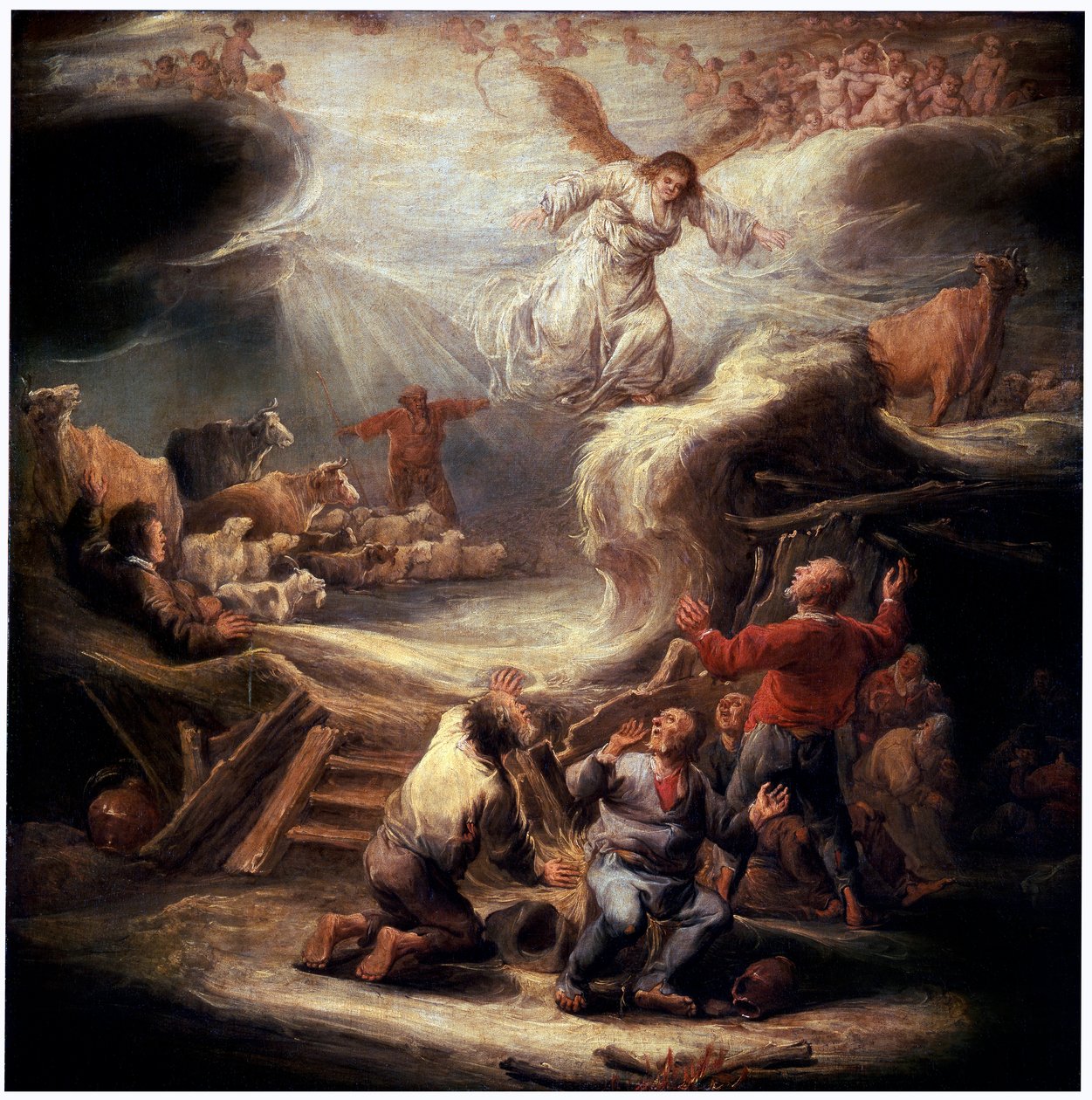 Bebådelsen till herdarna, 1600-talet. av Benjamin Gerritz Cuyp