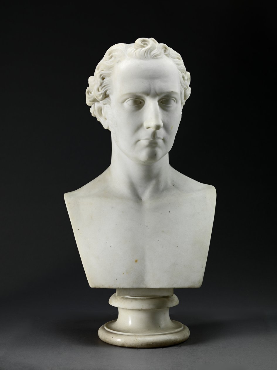 Porträttbyst av konstnärens bror, skulptören, John Gibson (1790-1866) 1837-38 (Carrara-marmor) av Benjamin Gibson