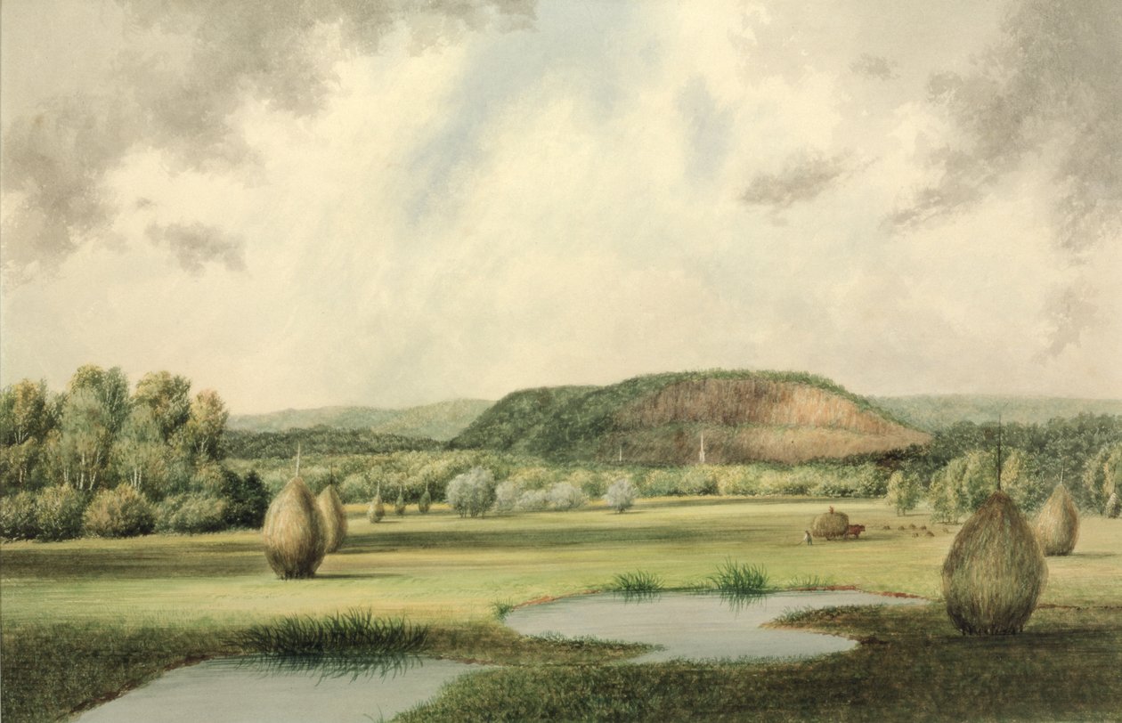 West Rock, New Haven, Connecticut, ca 1854-60 (wc på papper) av Benjamin H. Coe