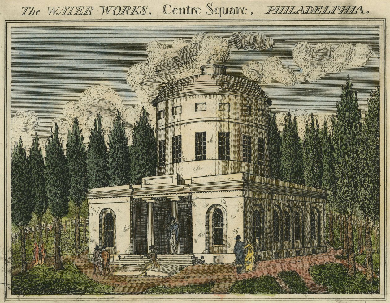 Vattenverket, Center Square, Philadelphia av Benjamin Henry Latrobe