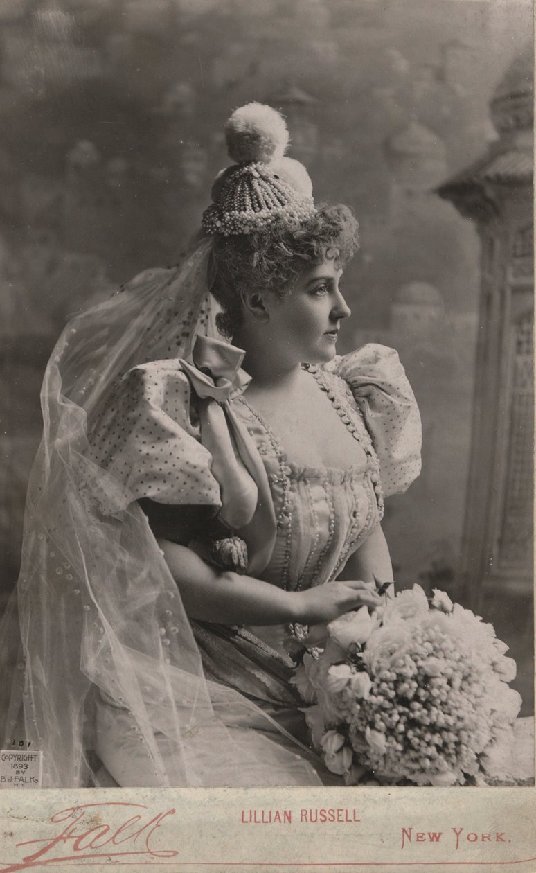 Porträtt av Lillian Russell av Benjamin J. Falk