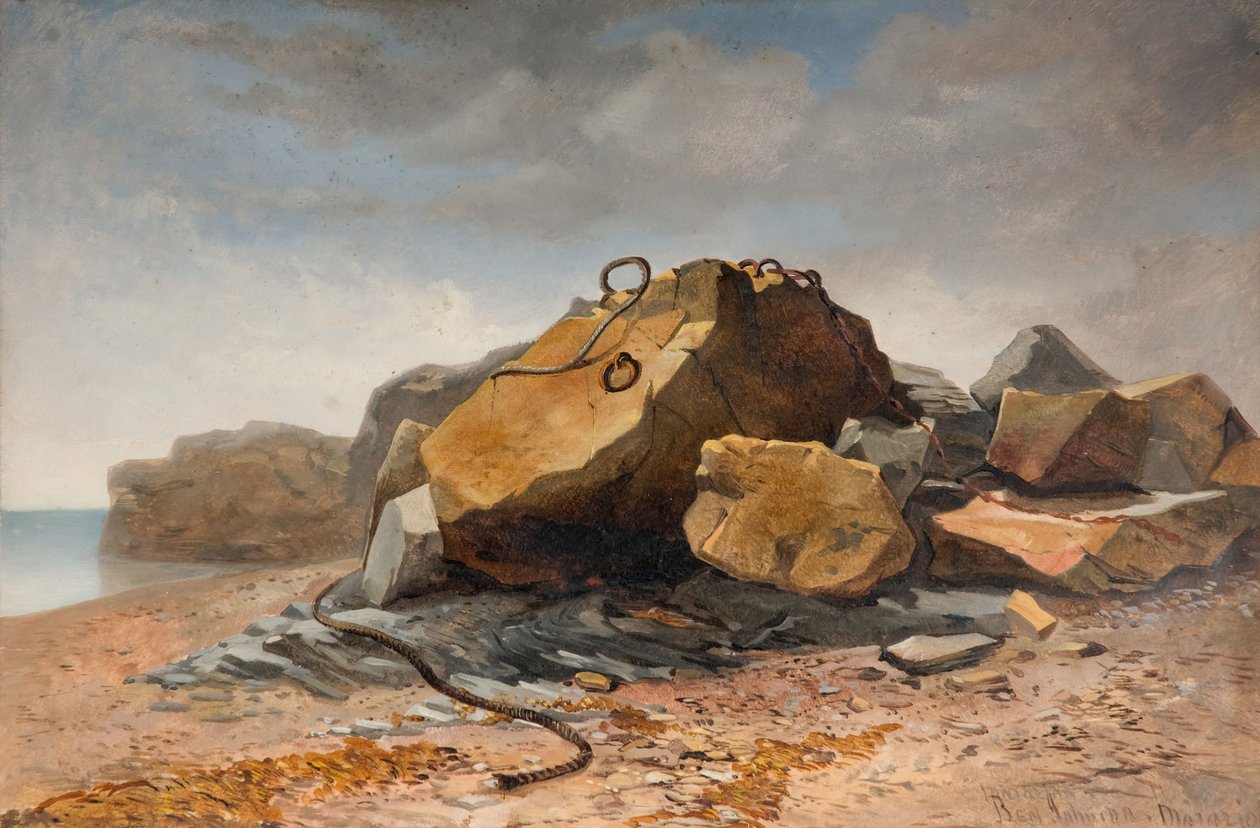Strandscen, Marazion, Cornwall, 1860. av Benjamin Johnson