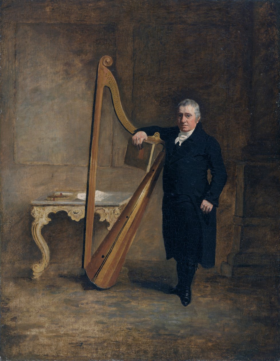 Harpist hos familjen Corbet i Griffith Owen, ca 1812 (olja på duk) av Benjamin Marshall