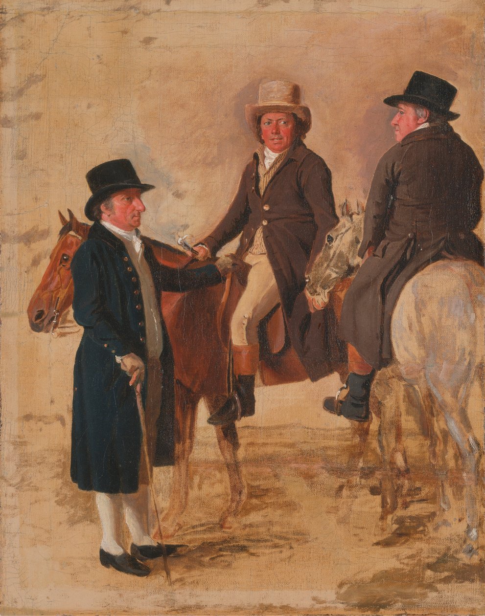 John Hilton, kursdomare på Newmarket; John Fuller, kursansvarig; och John Stevens, en tränare av Benjamin Marshall