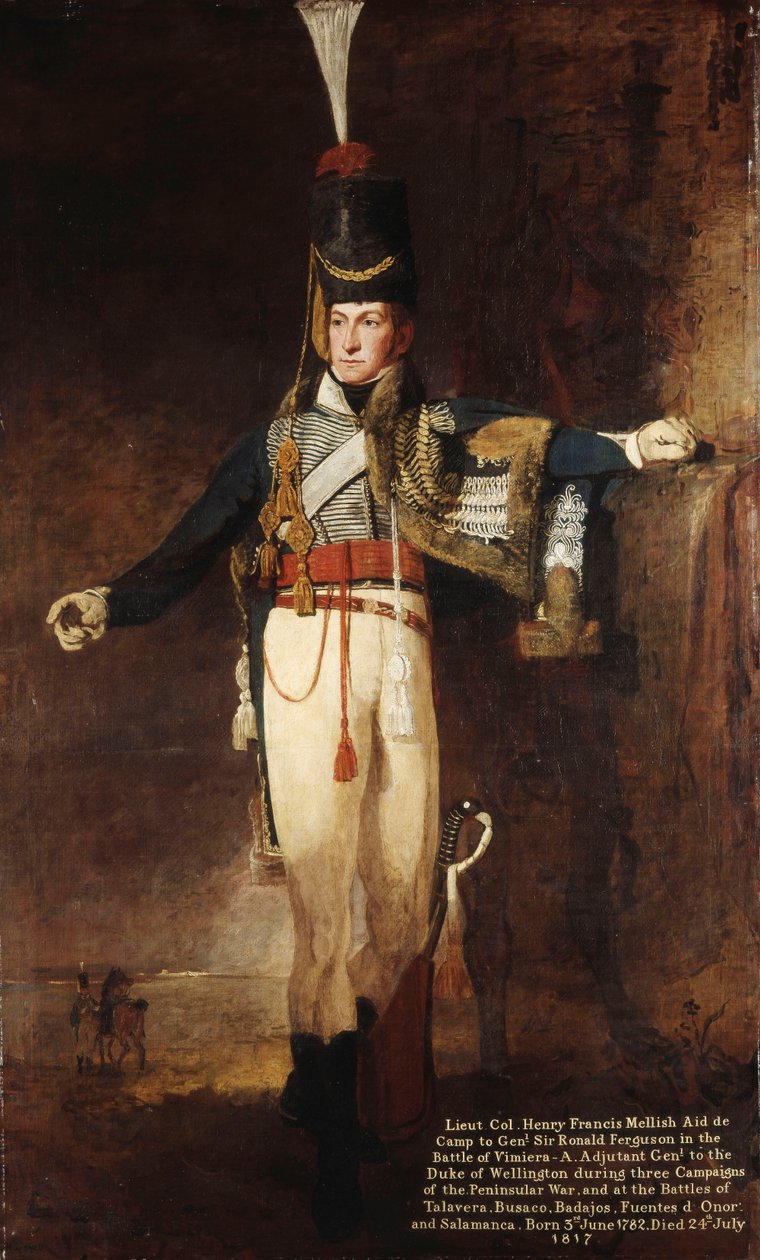 Porträtt av kapten, senare överstelöjtnant, Henry Francis Mellish av Benjamin Marshall
