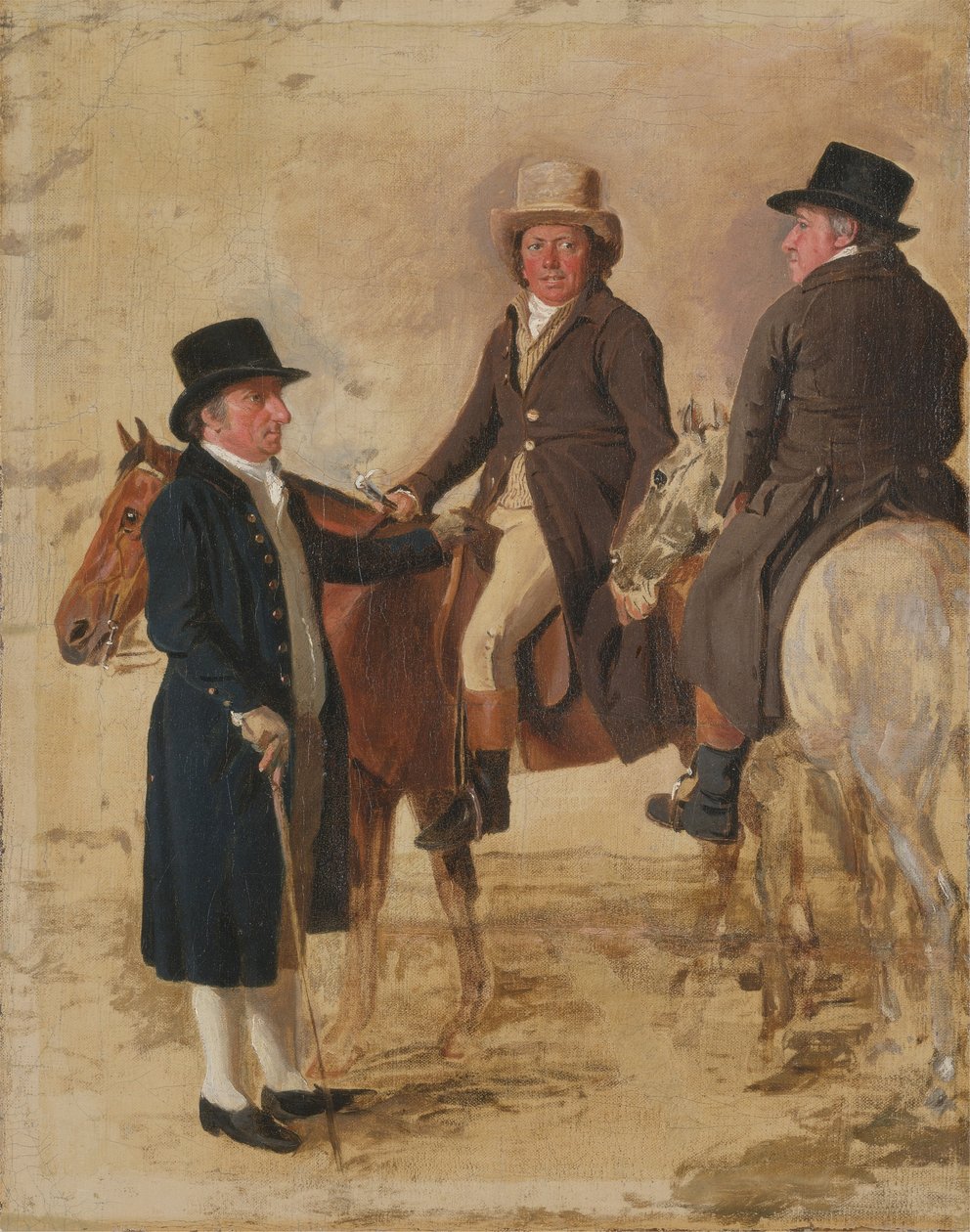 Three Worthies of the Turf at Newmarket, c.1804: John Hilton, Judge of the Canvas) av Benjamin Marshall