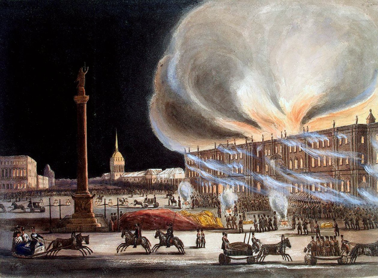 Brand i vinterpalatset i december 1837, 1838. av Benjamin Richard Green