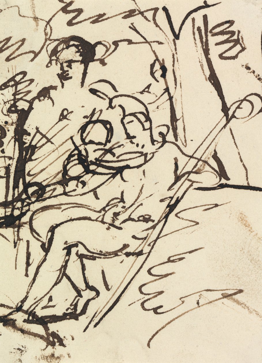 Figurstudie av en liggande soldat av Benjamin Robert Haydon