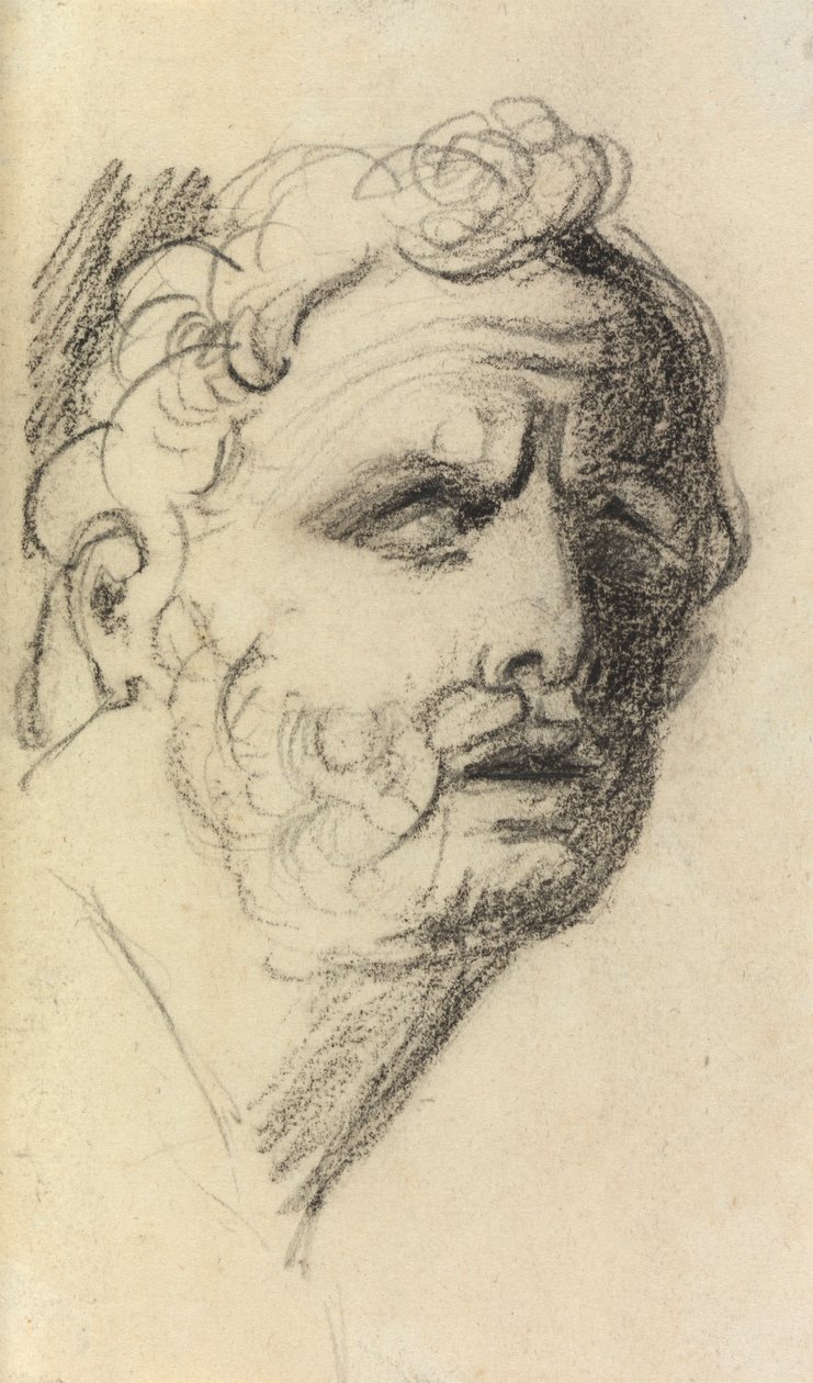 Porträttstudie av en man av Benjamin Robert Haydon
