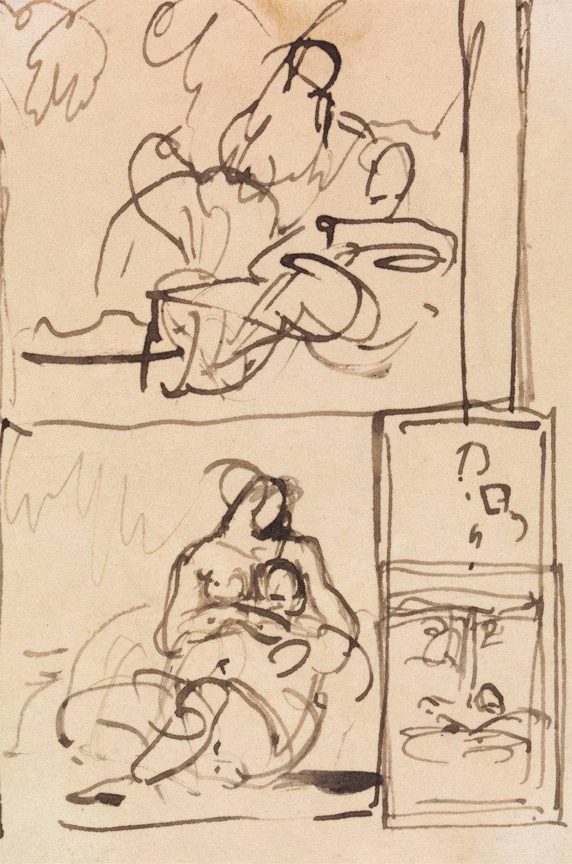 Studie för Sittande Figurer av Benjamin Robert Haydon