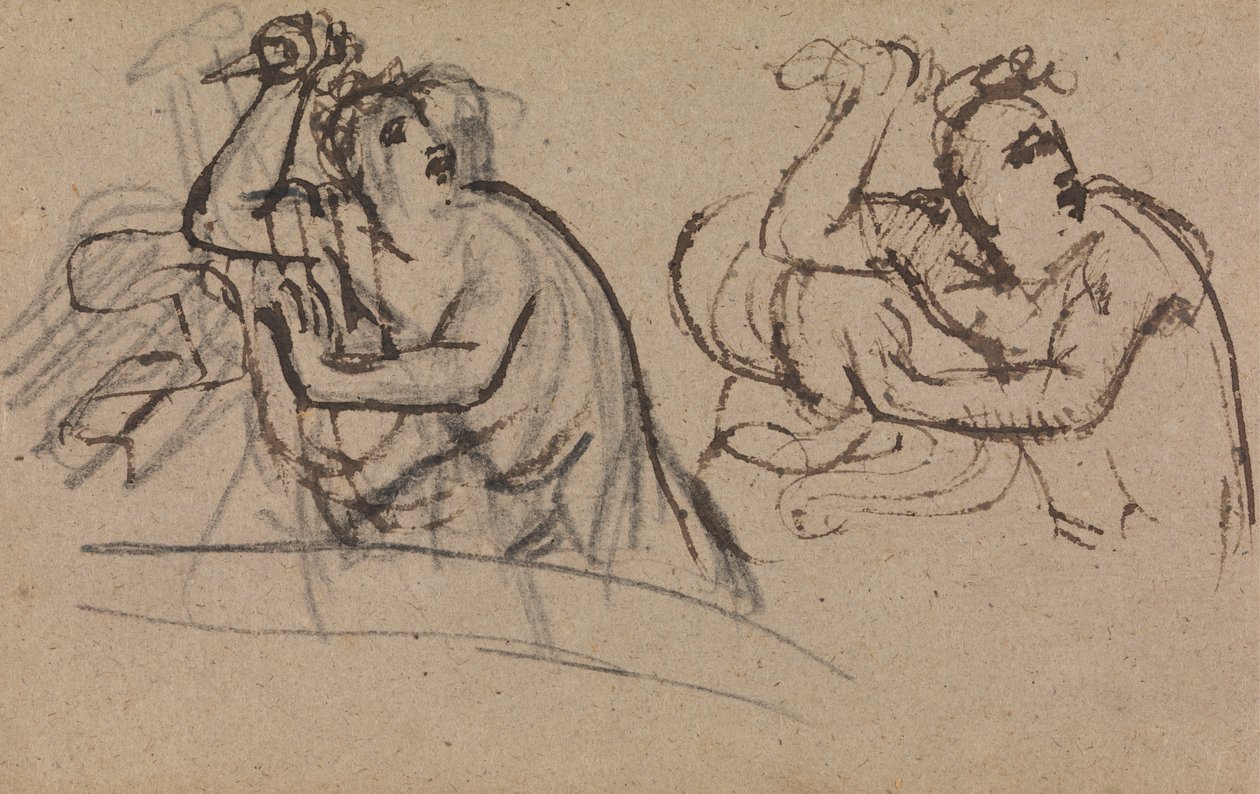 Studie av en figur som håller en dolk av Benjamin Robert Haydon
