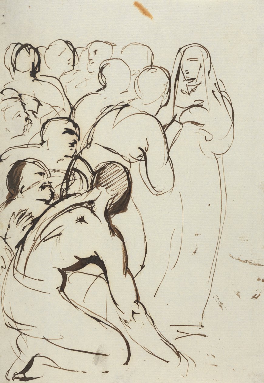 Studie av en grupp figurer, knästående och stående av Benjamin Robert Haydon