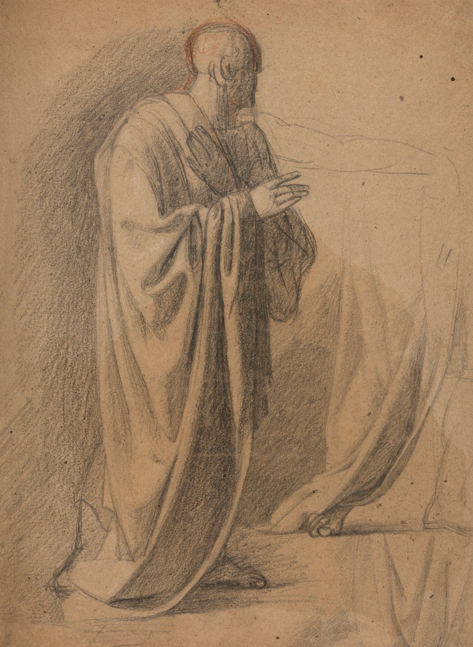 Studie av en man i en lång mantel av Benjamin Robert Haydon