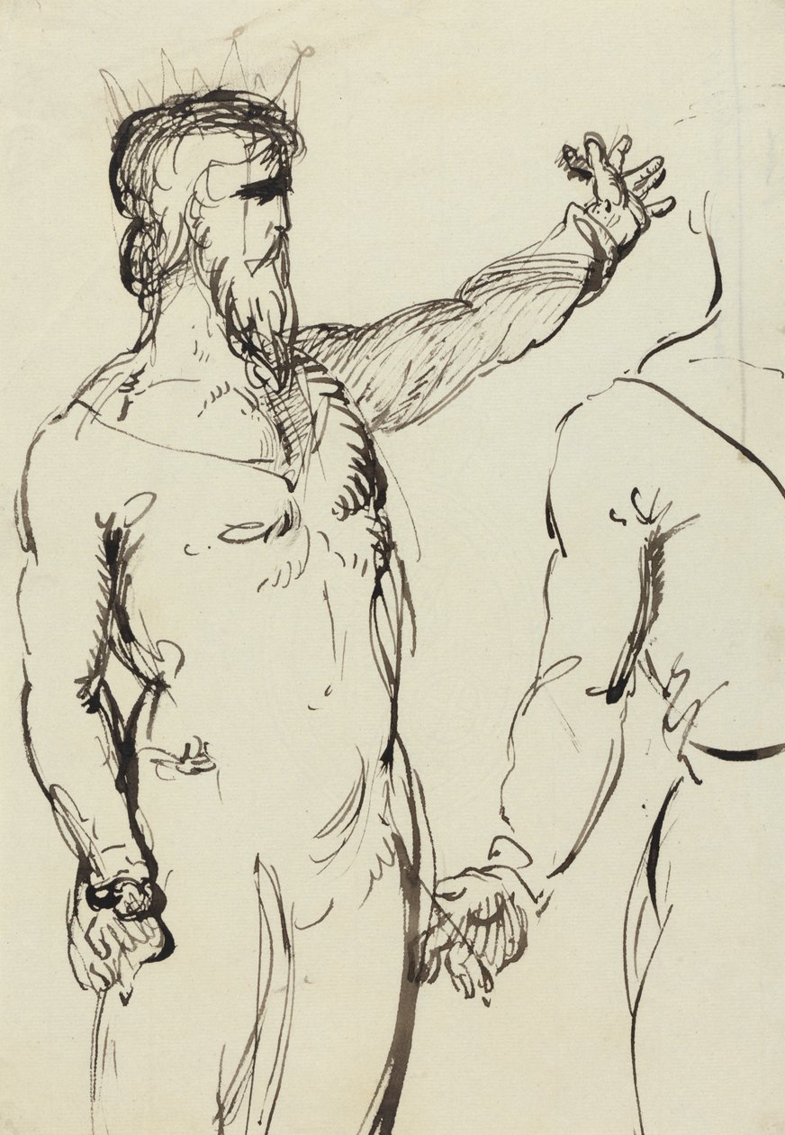 Studie av en man med utsträckt arm av Benjamin Robert Haydon