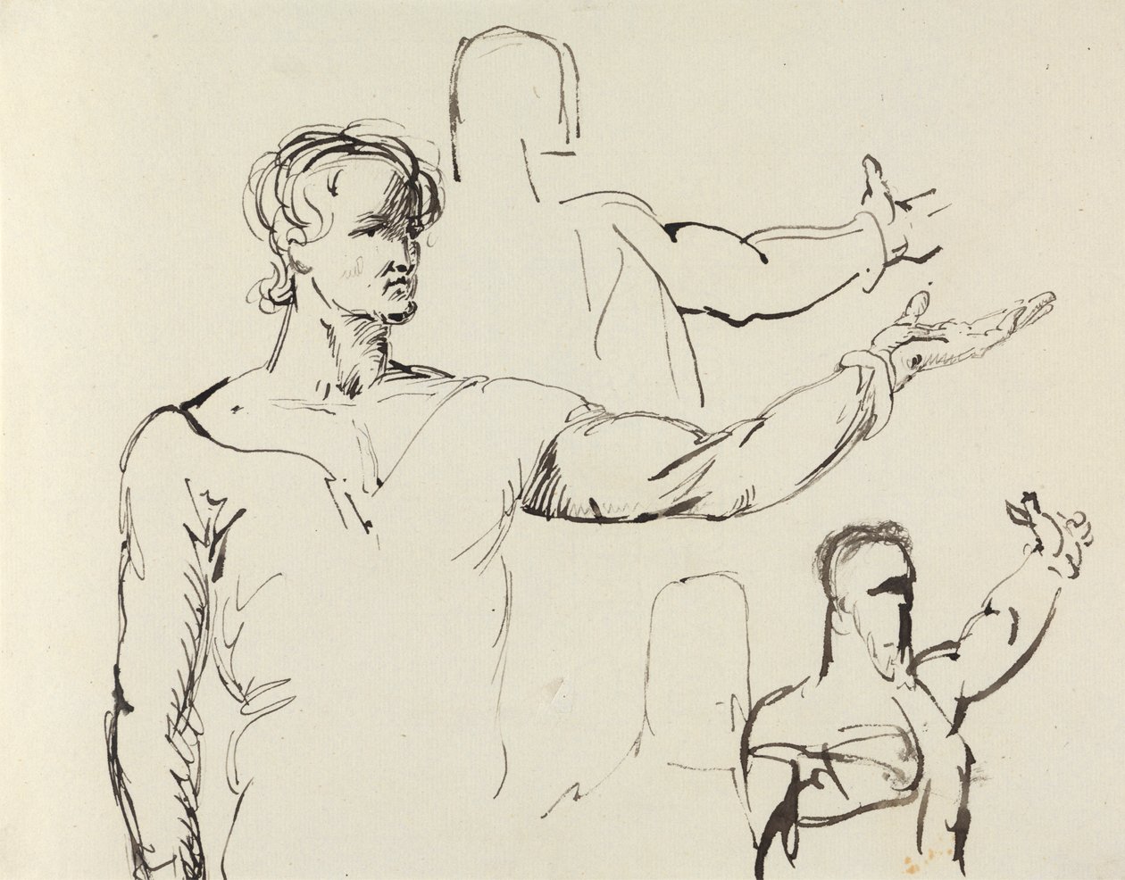 Studie av en man med utsträckt arm av Benjamin Robert Haydon