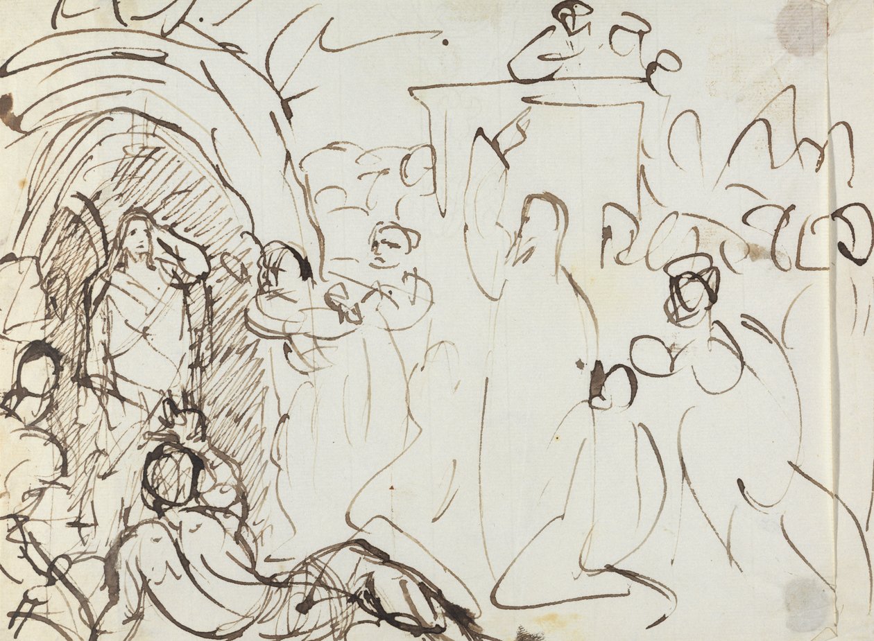 Studie av Lasarus uppståndelse av Benjamin Robert Haydon