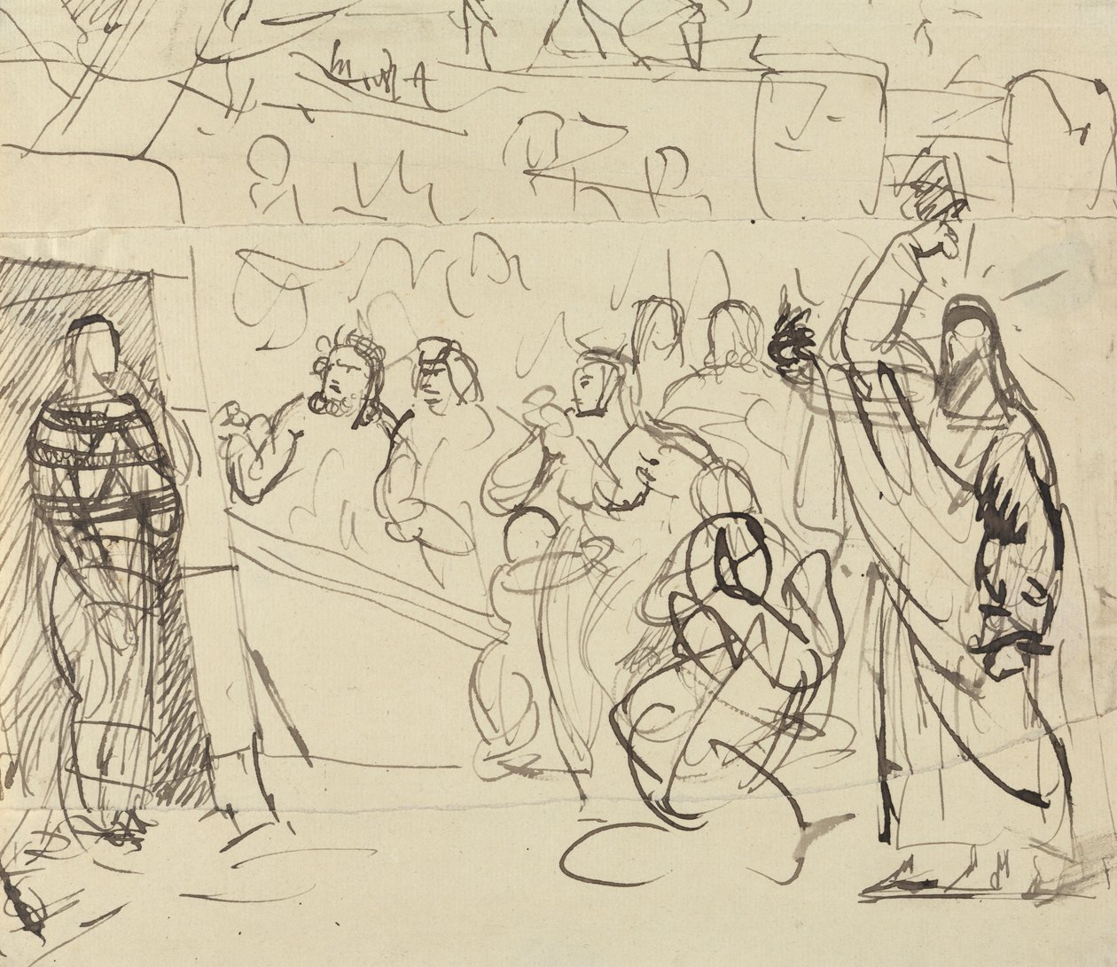 Studie av Lasarus uppståndelse av Benjamin Robert Haydon
