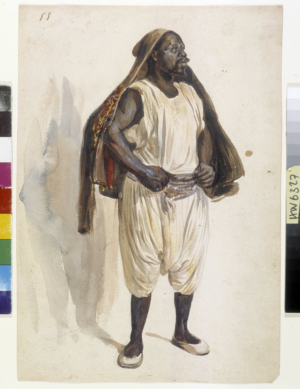 Orientalister: representation av en Biskry, portier i Alger (illustration) av Benjamin Roubaud