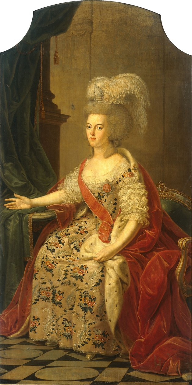 Porträtt av Wilhelmina av Preussen, prinsessa av Oranien (1751-1820) av Benjamin Samuel Bolomey