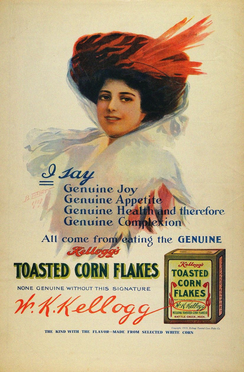 Affisch för Kelloggs Cornflakes, 1910 av Benjamin Tichtman