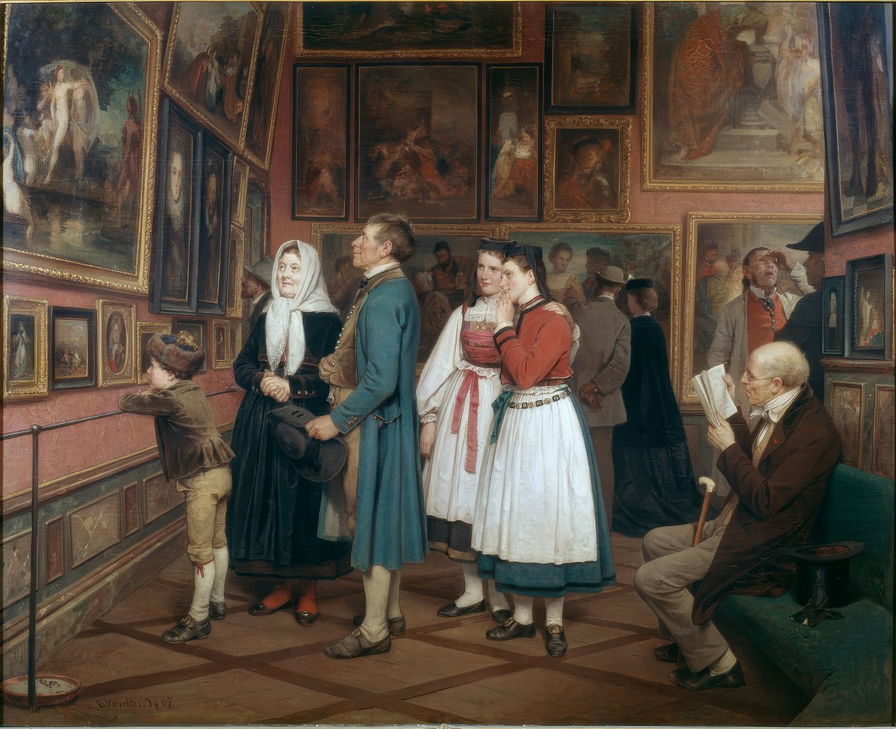 Bönder i museet av Benjamin Vautier