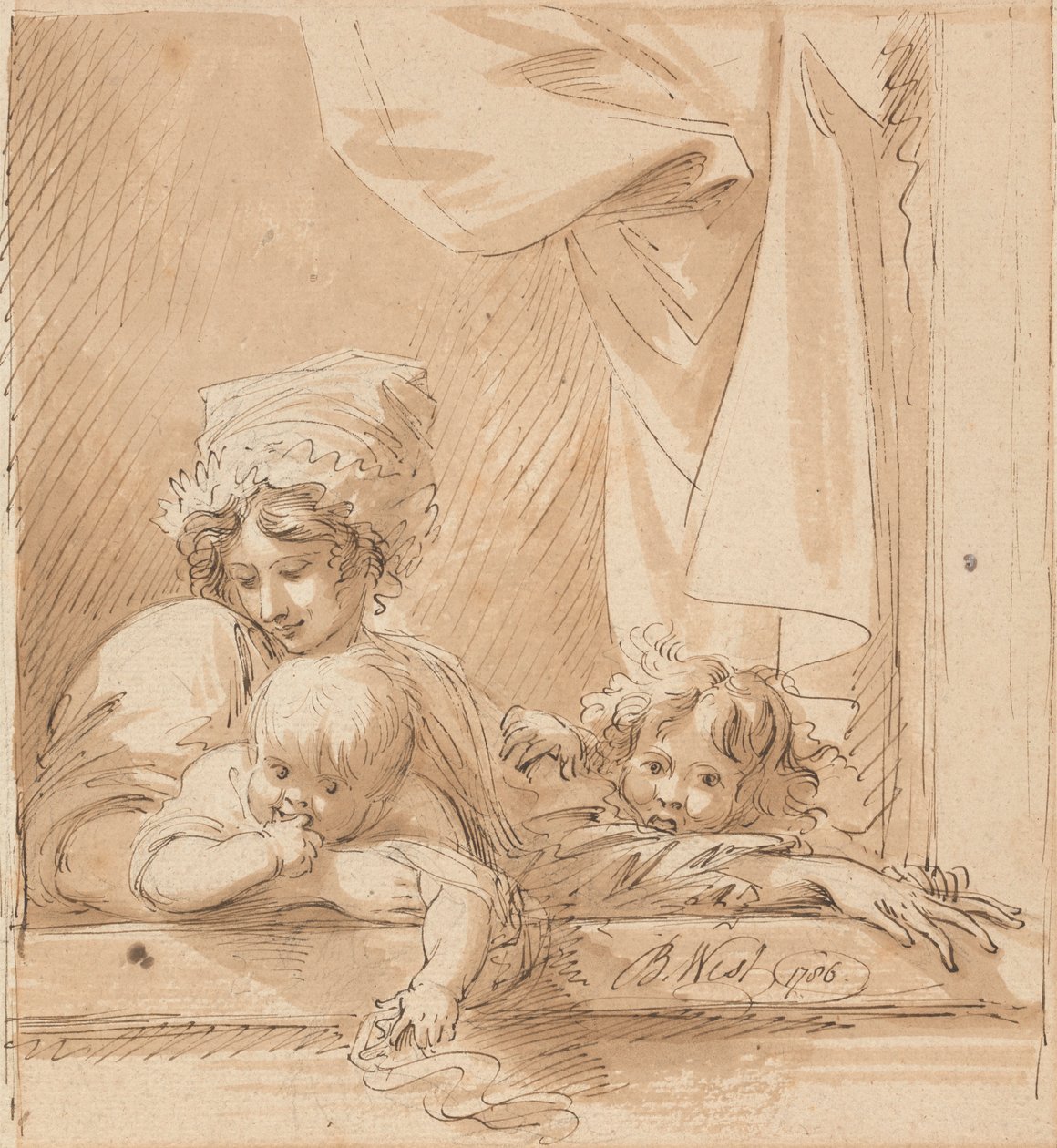 En mor och två barn av Benjamin West