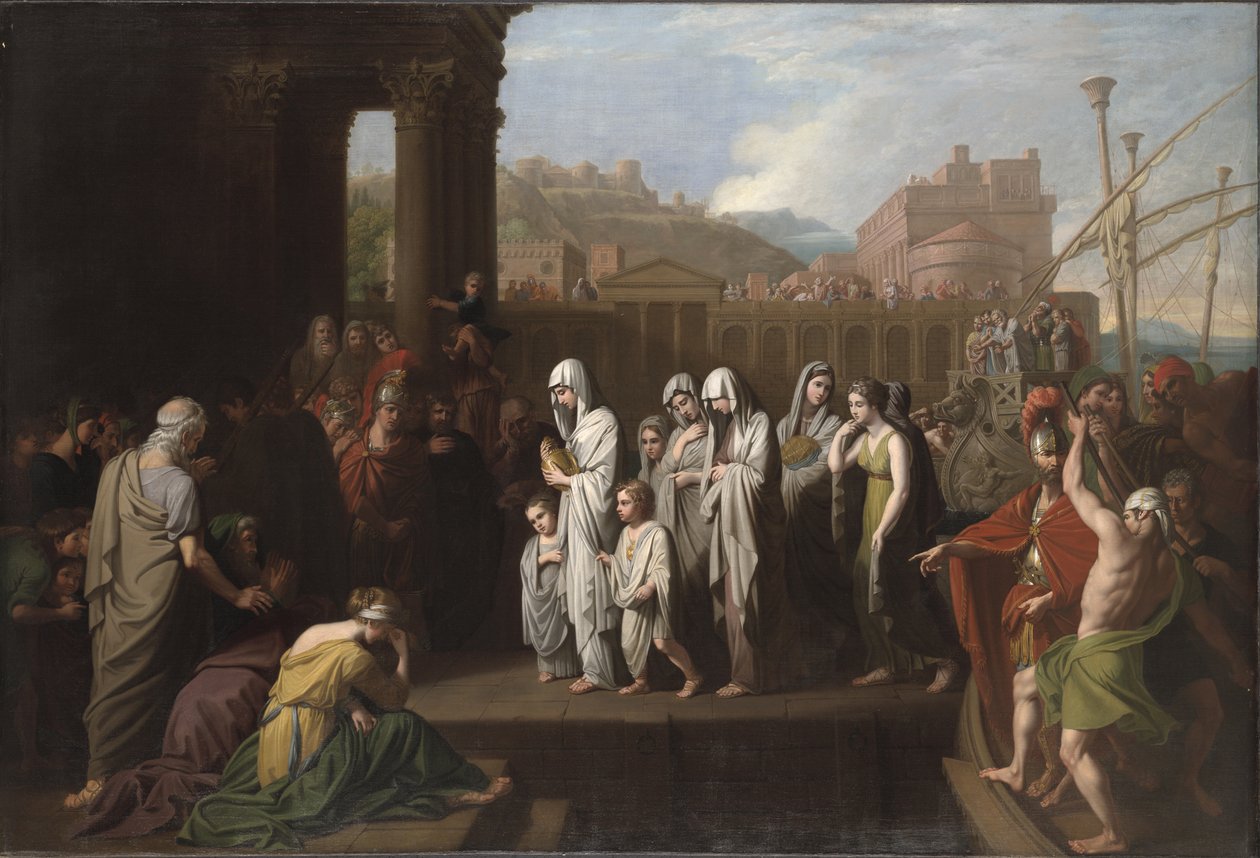 Agrippina landar i Brundisium med Germanicus aska, 1768 av Benjamin West